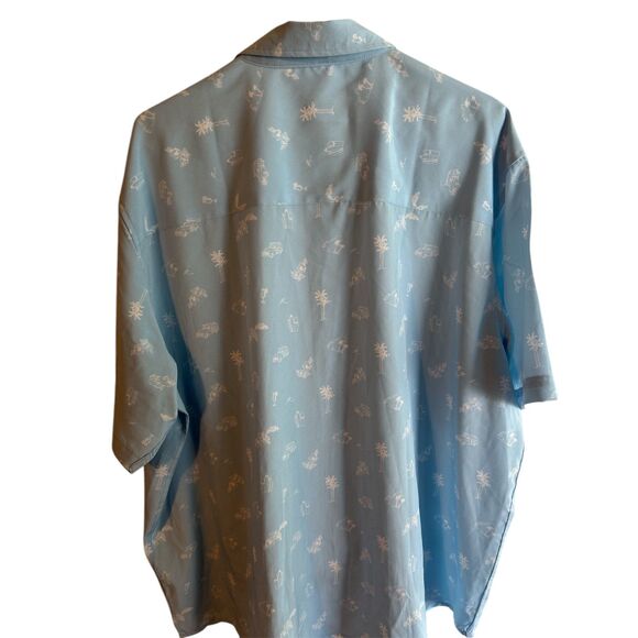Mountain and Isles Men's Light Blue Short Sleeve Collared Shirt ~ Men's Size XXL - Picture 3 of 8